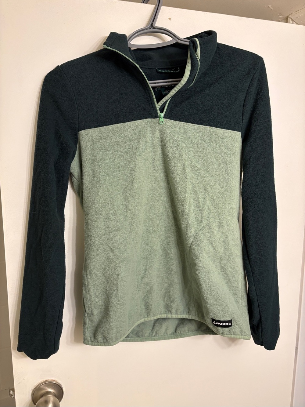 Women’s Two-Tone Quarter-Zip Fleece Pullover - Sage/Forest
